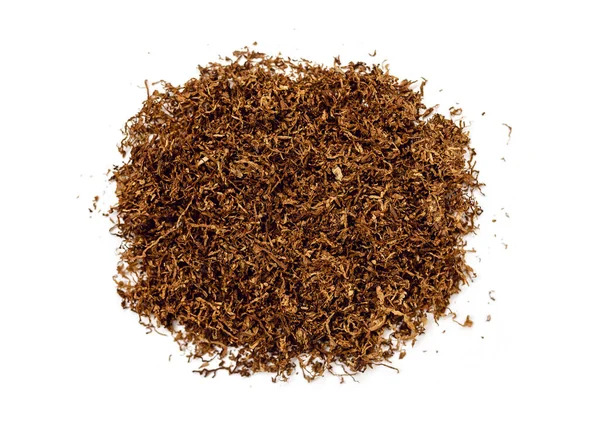Una Pila Tabacco Secco Isolato Uno Sfondo Bianco — Foto Stock