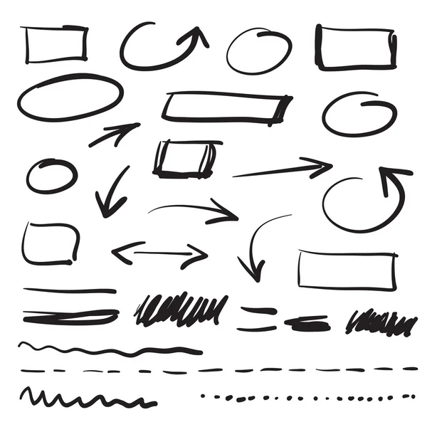 Marcador vetorial doodle elementos de design —  Vetores de Stock