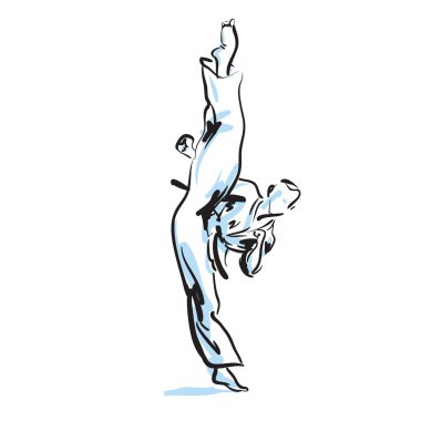 Karate tekme, vektör çizim