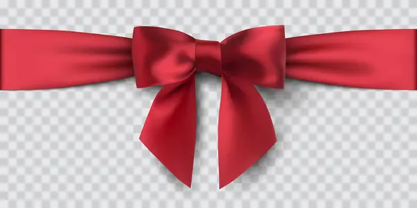 red satin ribbon and bow, isolate vector illustration