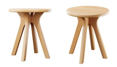 Ahşap çalı beyaz arka planda izole edilmiş. Kırpma yolu dahil. 3 boyutlu görüntüleme. 3B illüstrasyon.