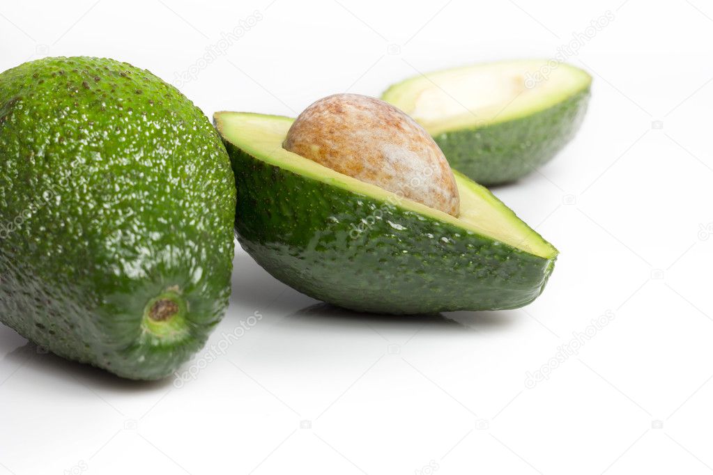 avocados isolated on white