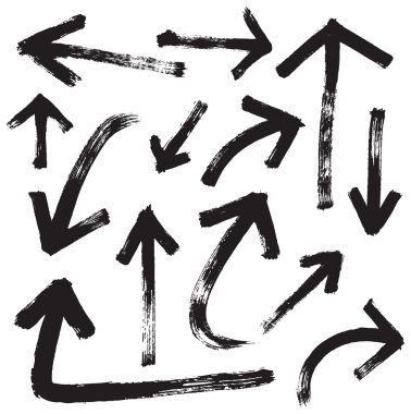 fırça konturu ok seti