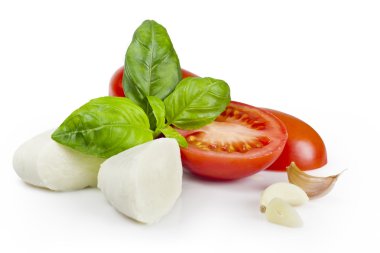 tomato, mozzarella, basil and garlic