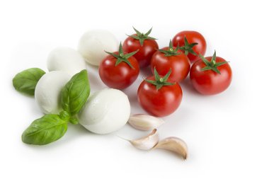 tomato, mozzarella, basil and garlic