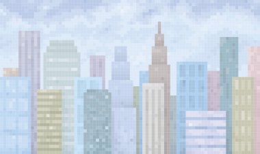 pixel town vector