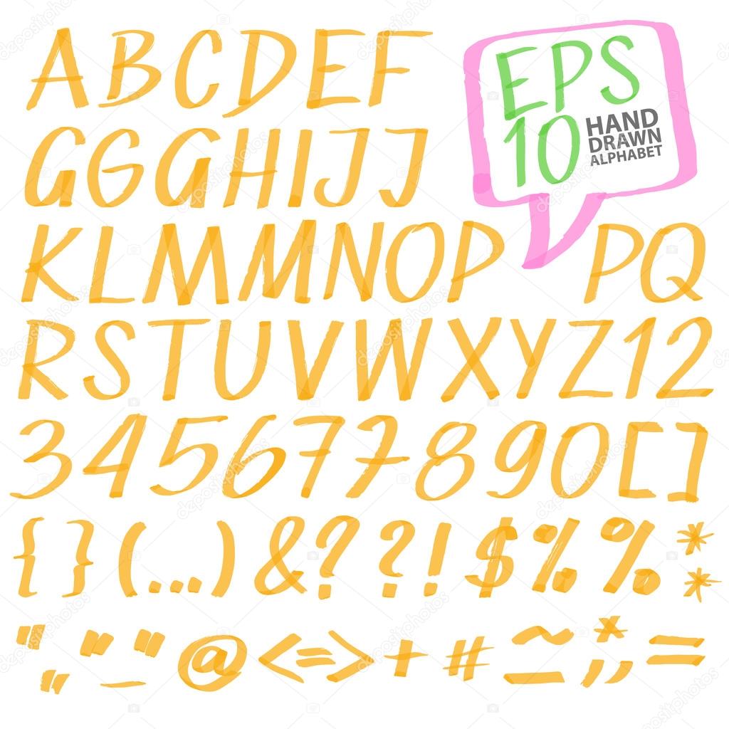 marker drawing series - vector alphabet