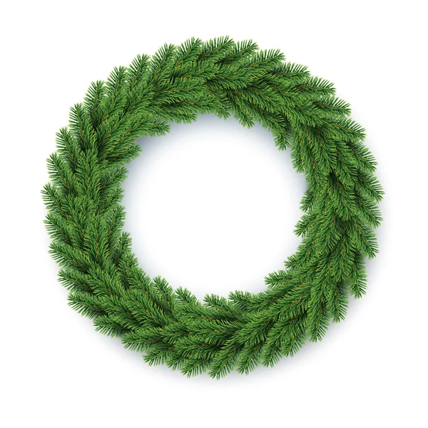 Green christmas wreath — Stock Vector