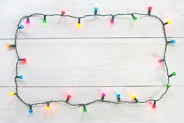 Christmas lights frame — Stock Photo, Image