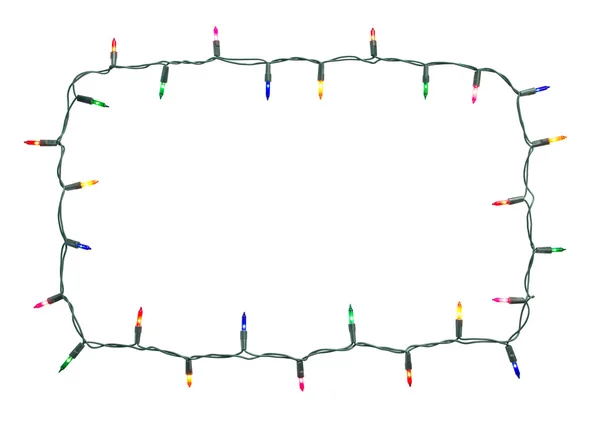 Weihnachtsbeleuchtung rahmen, Schneideweg inklusive — Stockfoto