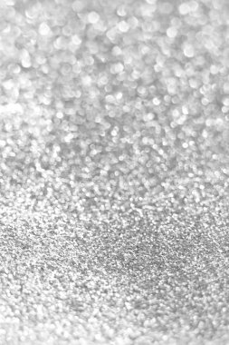 Parlak gümüş glitter arka plan, seçici odak