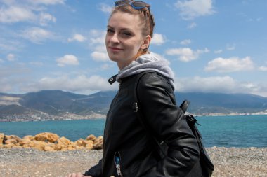 Pretty genç kız seyahat