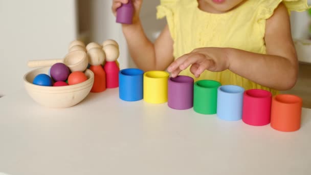 Voorschoolse Ontwikkeling Van Denken Logica Hand Motoriek Met Behulp Van — Stockvideo