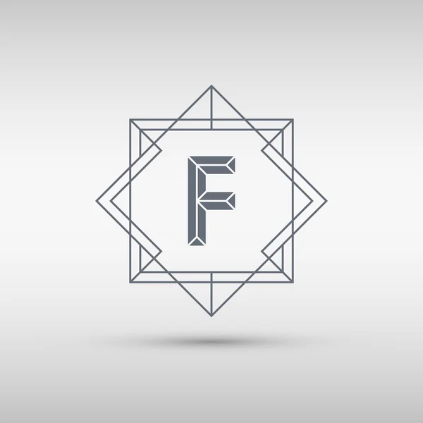 Lettera F logo icona modello di design. F lettera contorno monogramma . — Vettoriale Stock