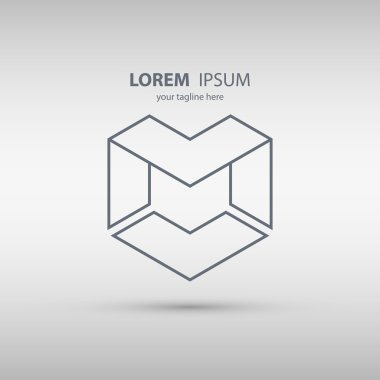 Harf M satır tasarım logo simge.
