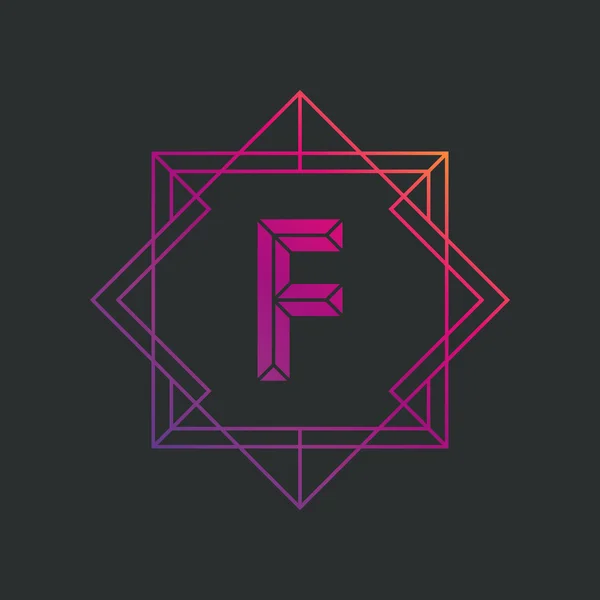 Brief F logo ontwerp pictogrammalplaatje. F brief overzicht monogram. — Stockvector