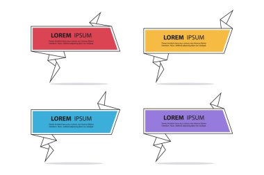 Soyut kağıt konuşma kabarcıklar şablonları. Origami teklif şablonu. Kabarcık şablon alıntı. Teklif formu. 