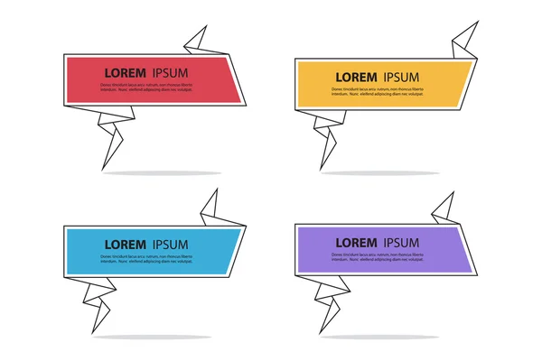 Soyut kağıt konuşma kabarcıklar şablonları. Origami teklif şablonu. Kabarcık şablon alıntı. Teklif formu. — Stok Vektör