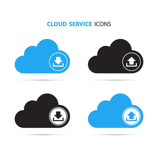 Cloud scaricare e caricare l'icona. Frecce su e giù. Cloud computing. Servizio cloud . — Vettoriale Stock