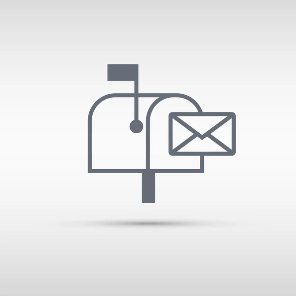 Icône boîte aux lettres. Panneau ou bouton boîte aux lettres isolé sur fond gris . — Image vectorielle