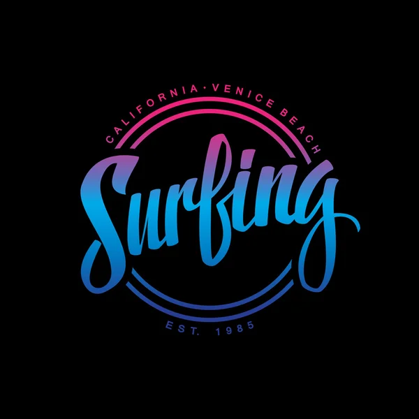Surfeando. Caligrafía. Logo de surf. Palabra manuscrita. Tipografía de surf, gráficos de camisetas . Gráficos Vectoriales