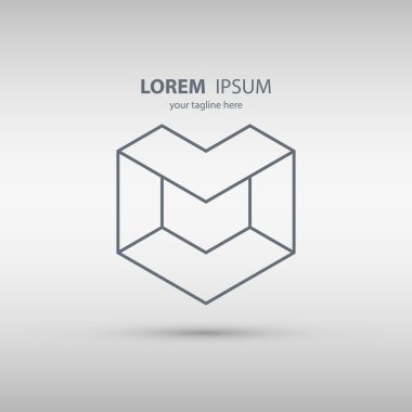 Harf M satır tasarım logo simge. 