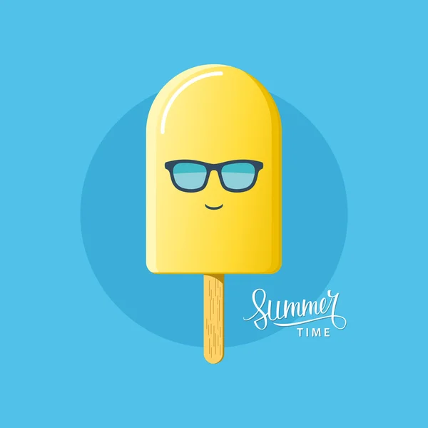 Zmrzlina s sluneční brýle. Letní nápis. — Stockový vektor