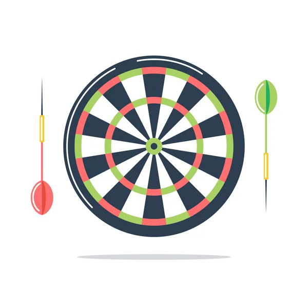 Dartbord met darts. — Stockvector