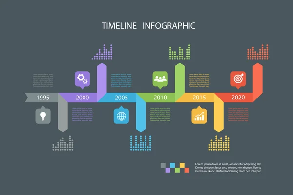 Modelo de design infográfico de linha do tempo. Ilustração vetorial . — Vetor de Stock