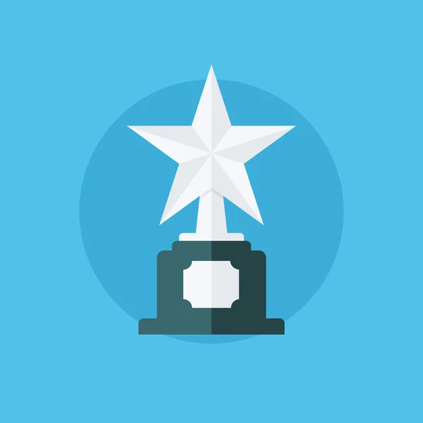 Silver star-onderscheiding. Winnaar concept met trofee pictogram. Silver star award pictogram. — Stockvector