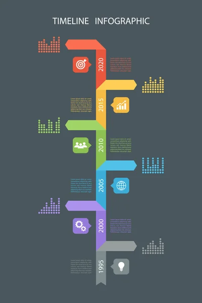 타임 라인 infographic 디자인 서식 파일입니다. 벡터 일러스트 레이 션. — 스톡 벡터