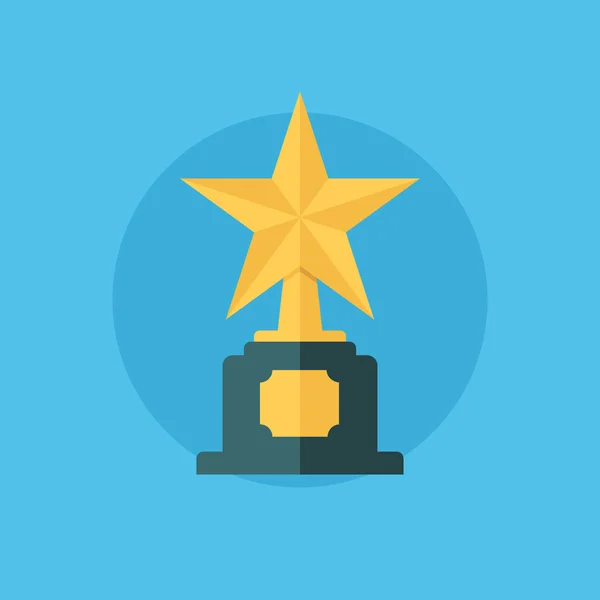 Premio Star. Concepto ganador con icono de trofeo. En primer lugar. Icono de premio estrella . — Archivo Imágenes Vectoriales