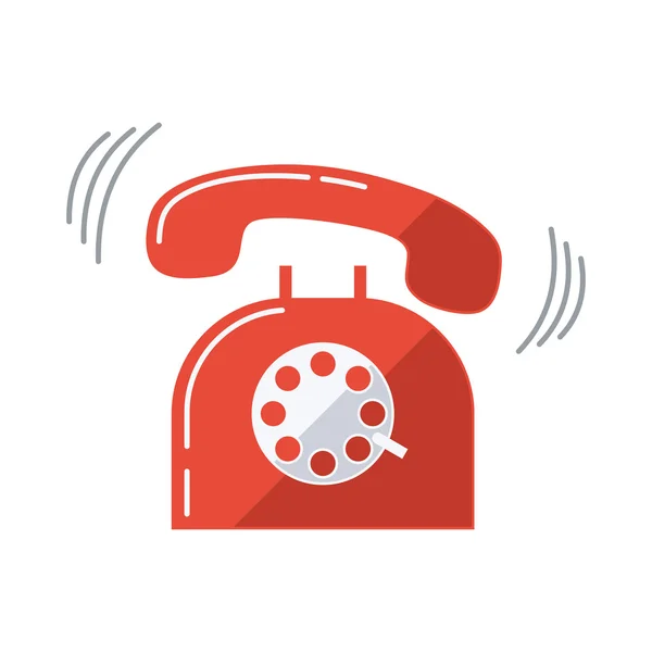 Ringing red telephone. Vector illustration. — Stock Vector