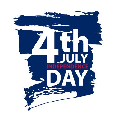 4 Temmuz Amerikan Bağımsızlık günü Yazıtı fırça konturu arka plan ile. 