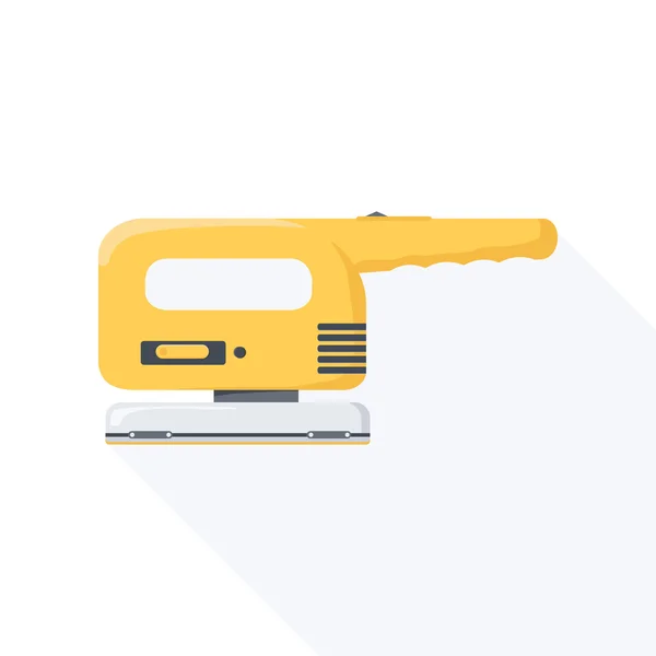 Electric sander flat icon with long shadow. — Stock Vector