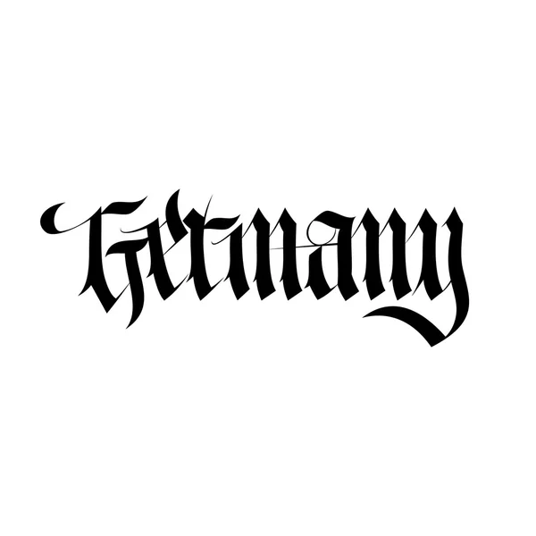 Γερμανία ιδιόχειρη επιγραφή. Χέρι που γράμματα σε εθνικό γερμανικό ύφος. Καλλιγραφικά στοιχείο για το σχεδιασμό σας. — Διανυσματικό Αρχείο