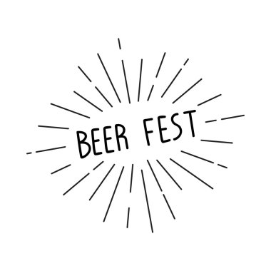 Sunburst el yazısı yazıt bira Fest. Tasarımlarınız için yazı elle çizilmiş. 