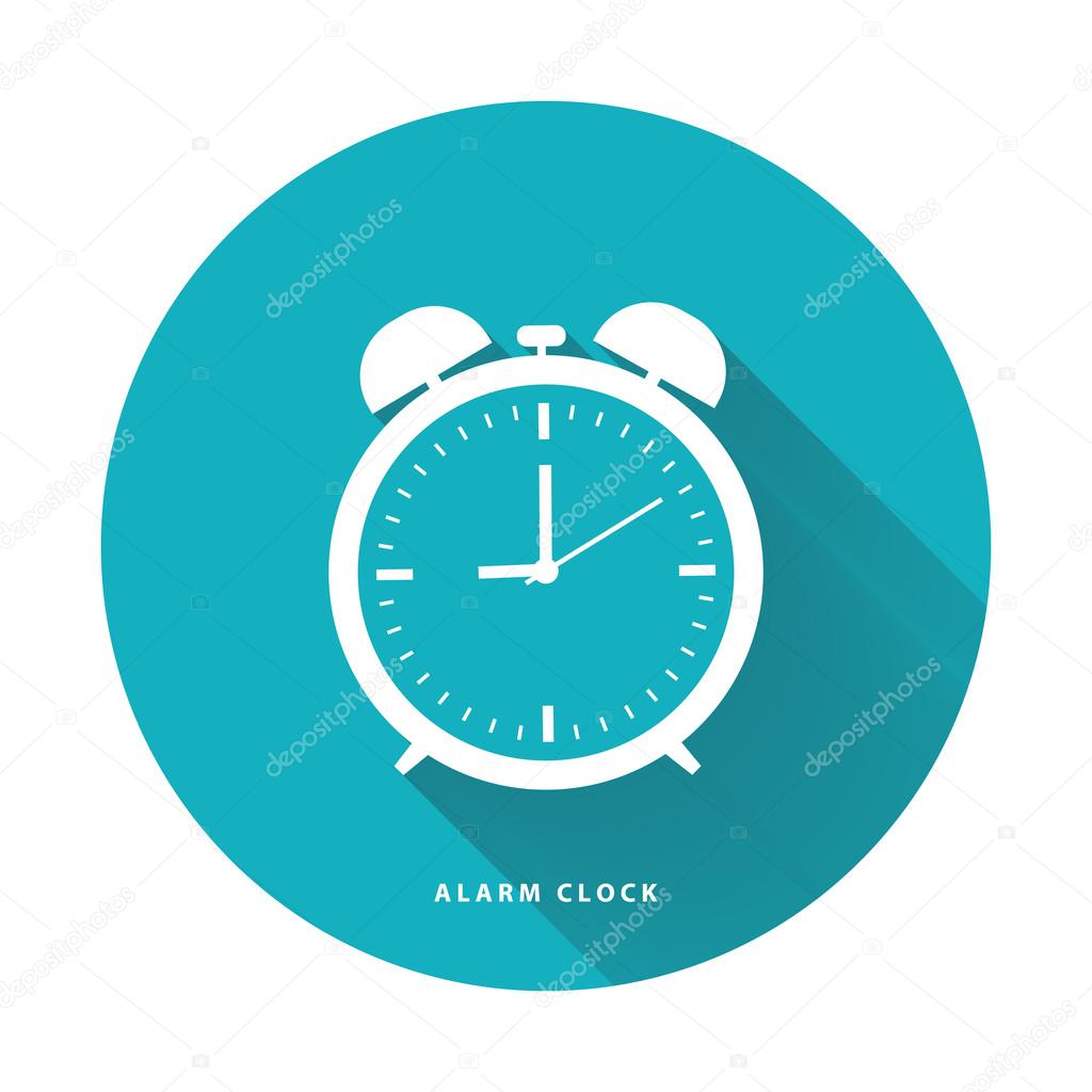 Alarm clock flat vector illustration.