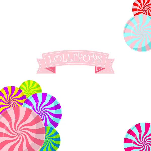 Lollipops background. Vector illustration. — Stock Vector