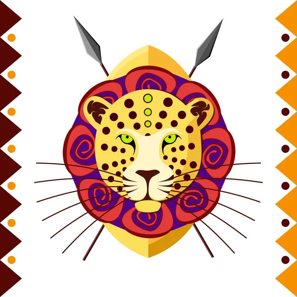 Африканский леопард. Африканское животное с векторным рисунком . — стоковый вектор