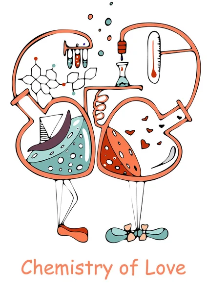 Chimica dell'amore illustrazione vettoriale . — Vettoriale Stock