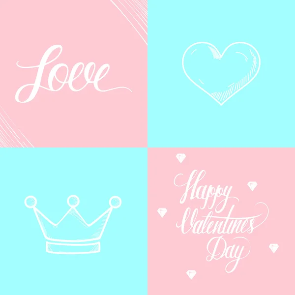 Valentinstag Illustration und Typografie Elemente. — Stockvektor