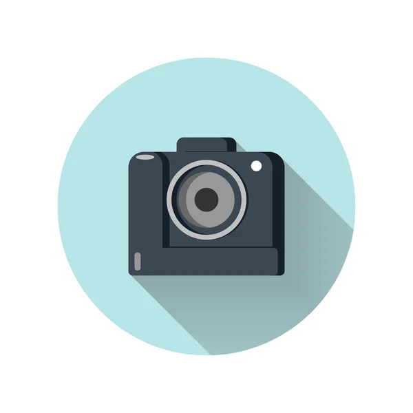 Fénykép vagy kamera ikon hosszú árnyéka. — Stock Vector