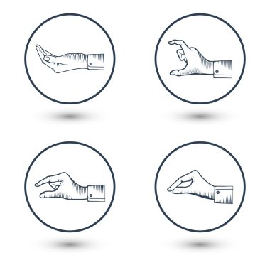 Gölge beyaz zemin üzerine el jest.