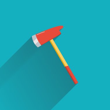 Balta simgesi uzun gölge ile. Balta simgesi.