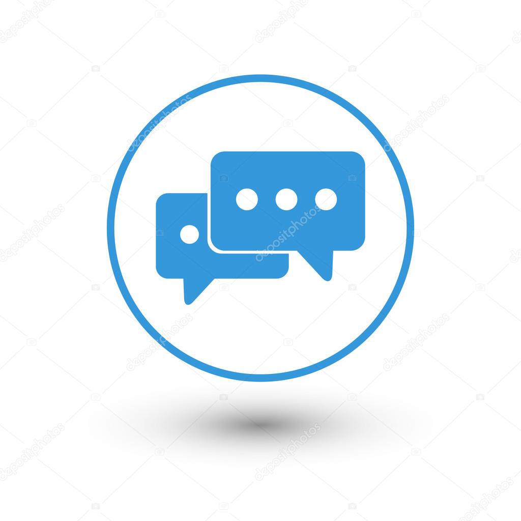 Blue Chat Icon With Shadow On White Background Vector Image By C Finevector Vector Stock