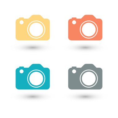 Fotoğraf veya kamera simgesi. Vektör çizim.