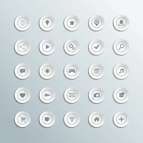 Set di icone cerchio 3d per il layout del flusso di lavoro, diagramma e web design su sfondo grigio . — Vettoriale Stock