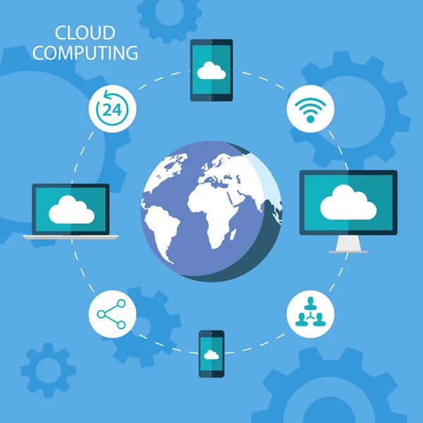 Cloud computing. illustrazione vettoriale. — Vettoriale Stock