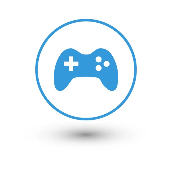Blå joysticken ikon med skugga på vit bakgrund. — Stock vektor